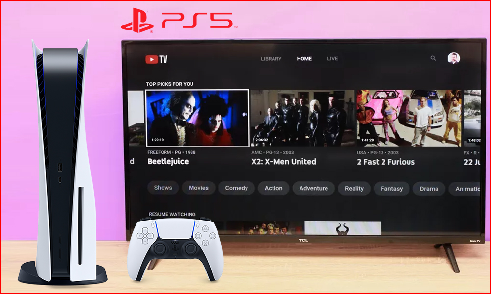 The PS5 now has a YouTube TV app